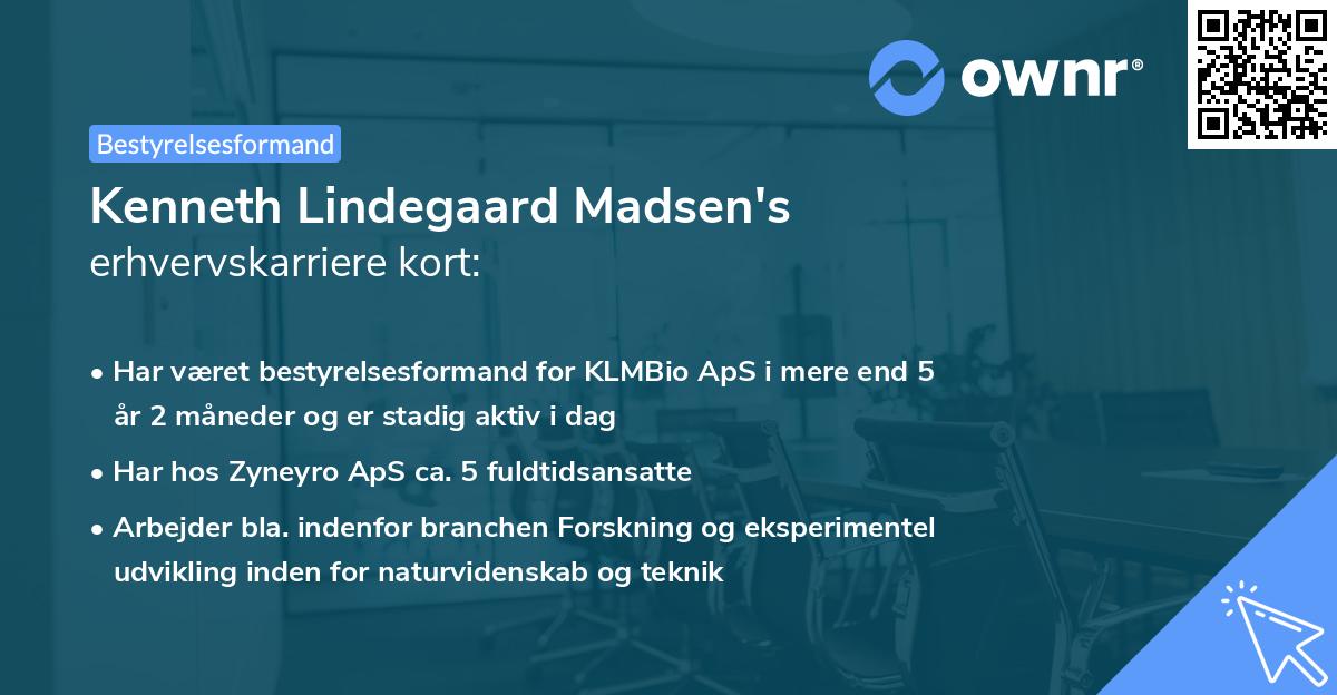 Kenneth Lindegaard Madsen's erhvervskarriere kort