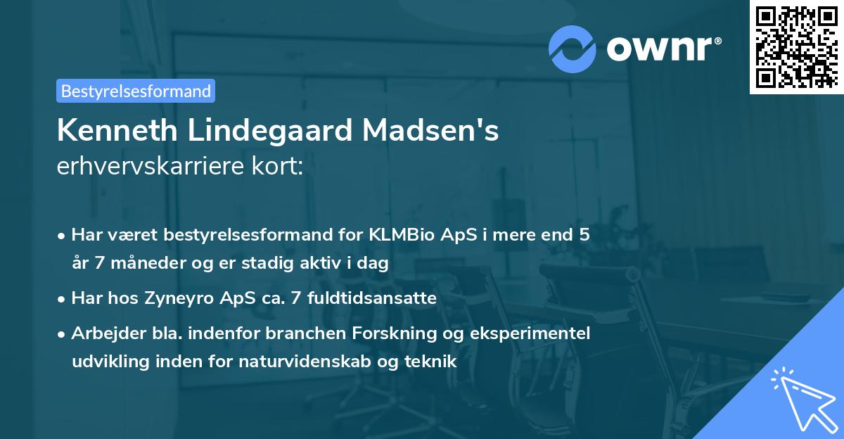 Kenneth Lindegaard Madsen's erhvervskarriere kort