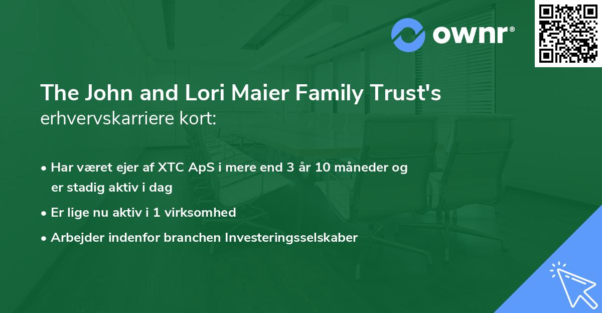 The John and Lori Maier Family Trust's erhvervskarriere kort