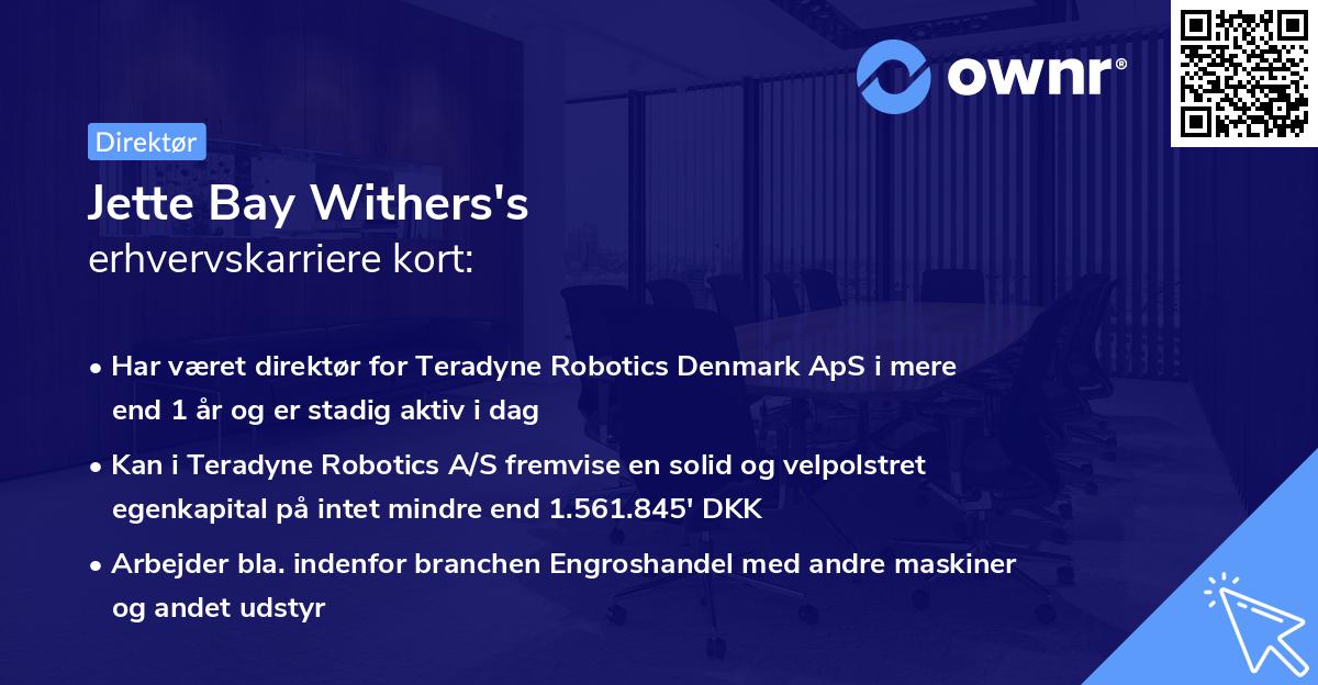 Jette Bay Withers's erhvervskarriere kort