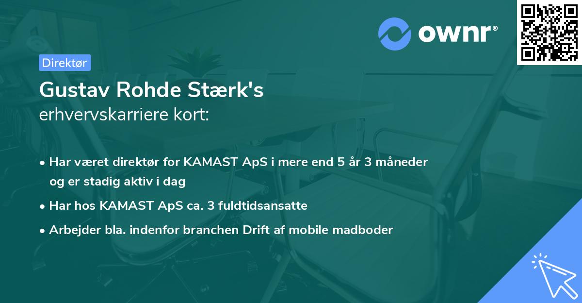 Gustav Rohde Stærk's erhvervskarriere kort