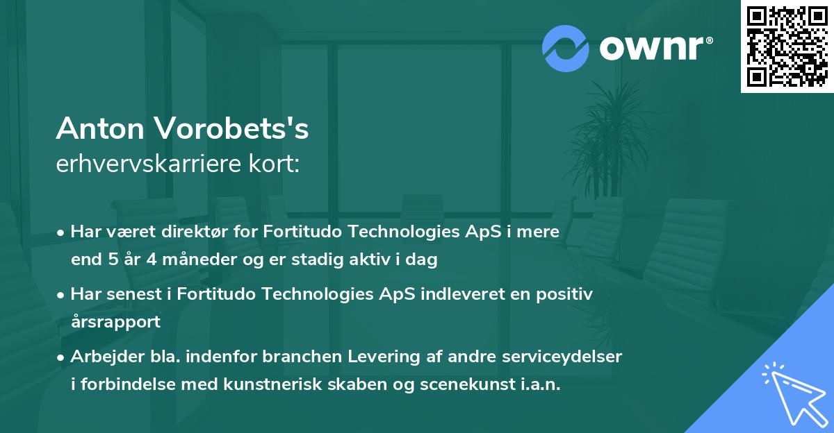 Anton Vorobets's erhvervskarriere kort