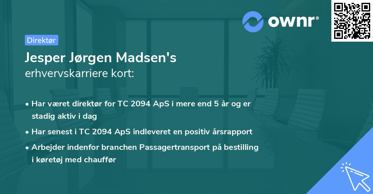 Jesper Jørgen Madsen's erhvervskarriere kort