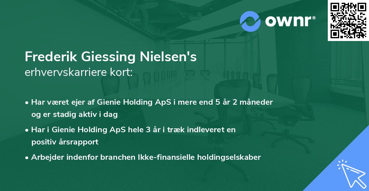 Frederik Giessing Nielsen's erhvervskarriere kort