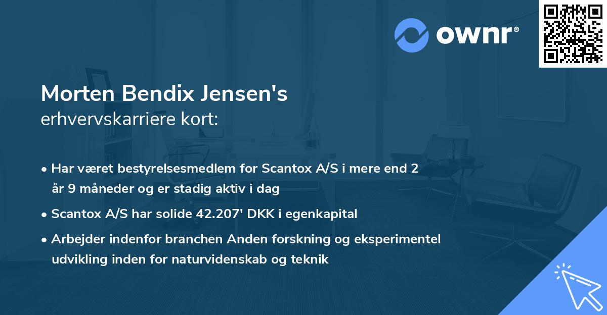 Morten Bendix Jensen's erhvervskarriere kort