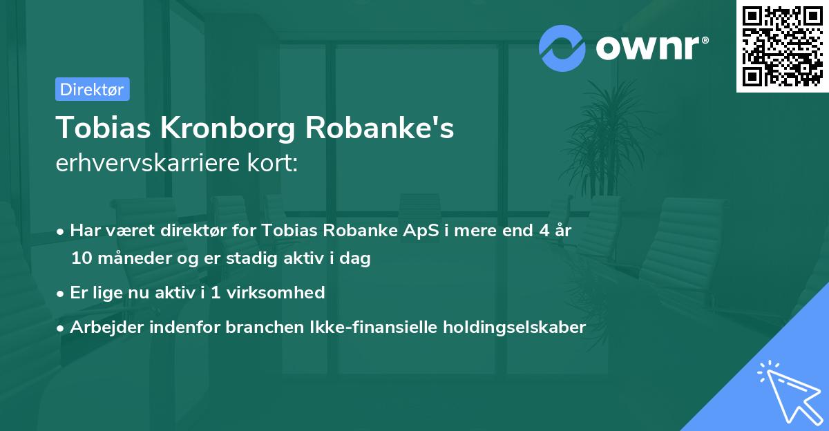 Tobias Kronborg Robanke's erhvervskarriere kort
