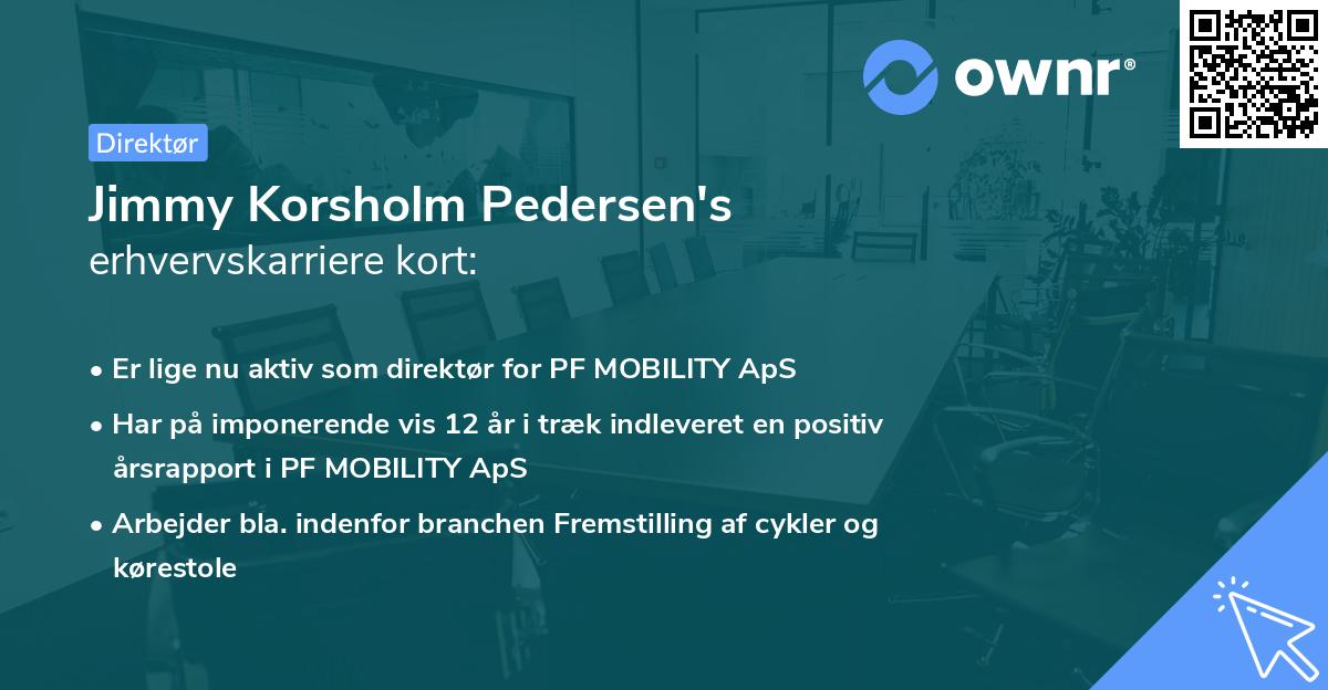 Jimmy Korsholm Pedersen's erhvervskarriere kort