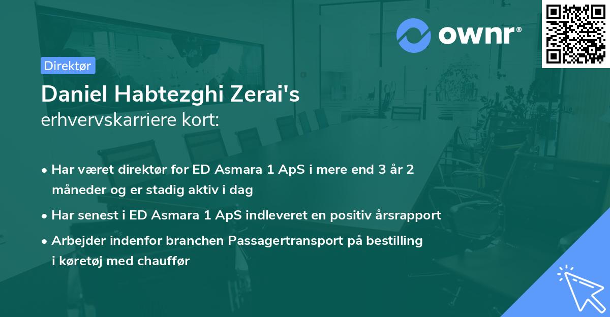 Daniel Habtezghi Zerai's erhvervskarriere kort