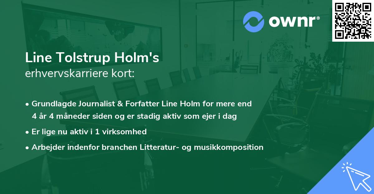 Line Tolstrup Holm's erhvervskarriere kort