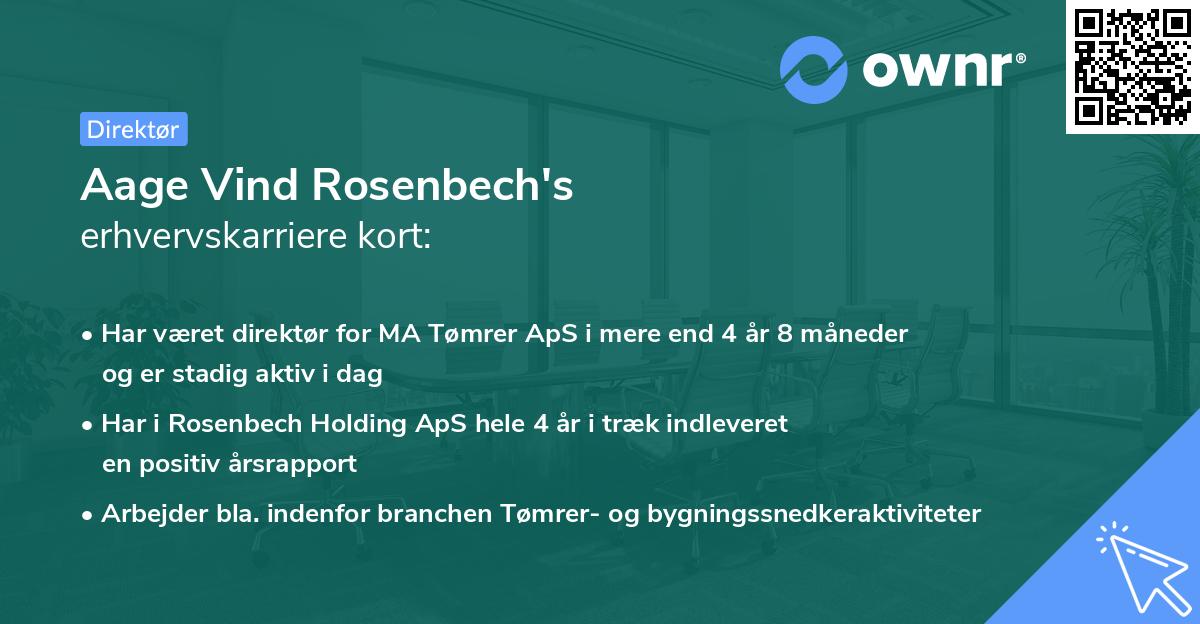 Aage Vind Rosenbech's erhvervskarriere kort