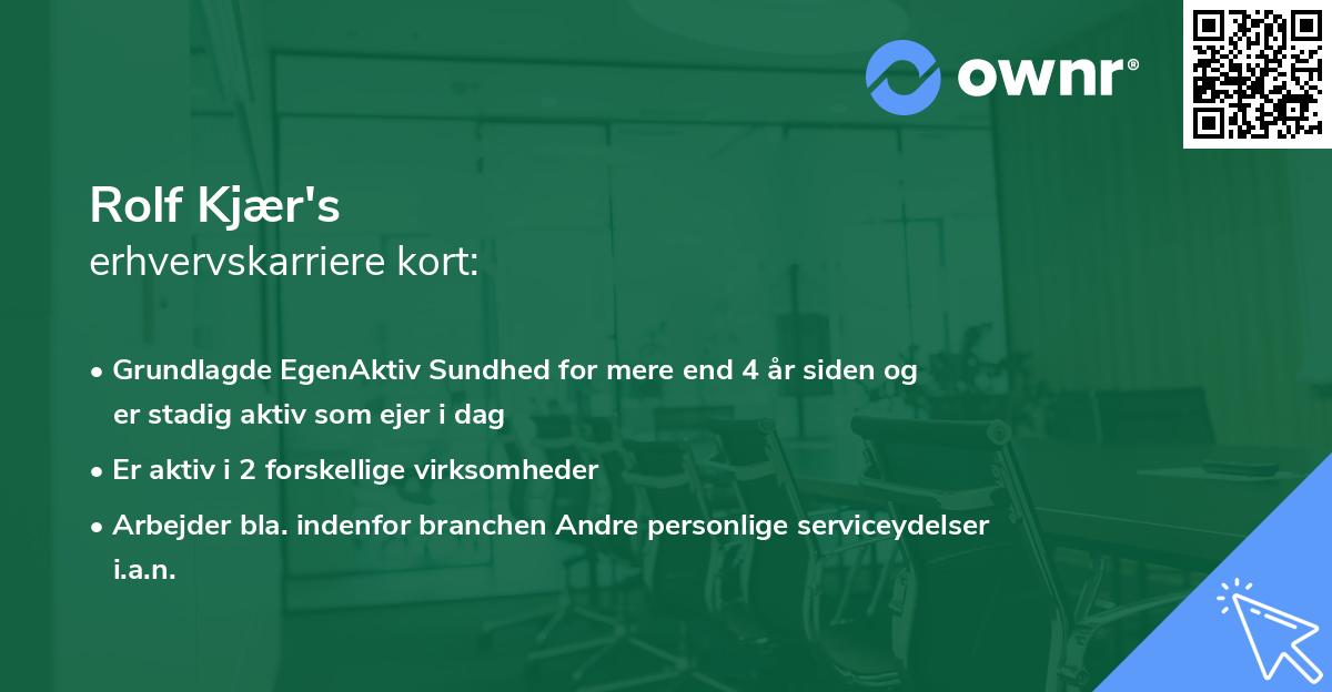 Rolf Kjær's erhvervskarriere kort