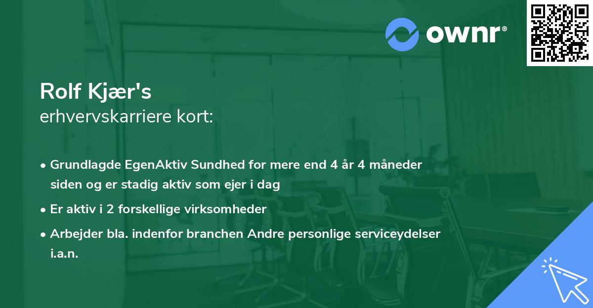 Rolf Kjær's erhvervskarriere kort