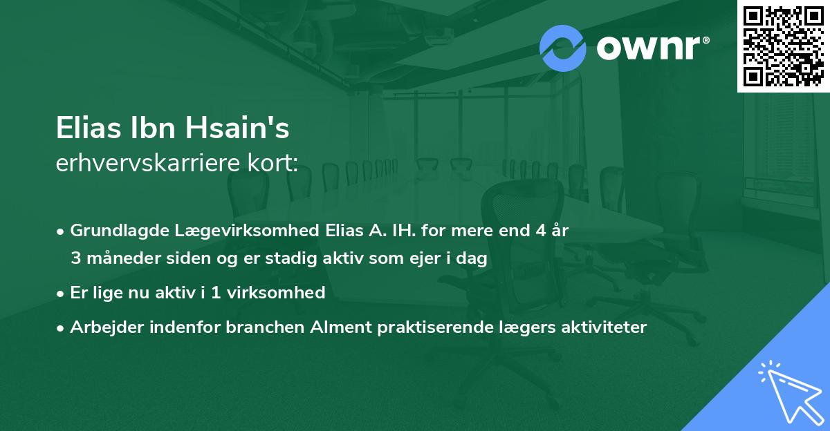 Elias Ibn Hsain's erhvervskarriere kort