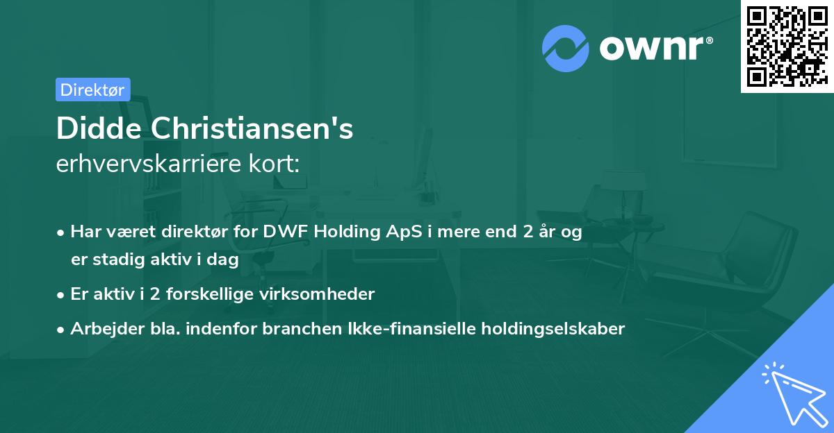 Didde Christiansen's erhvervskarriere kort