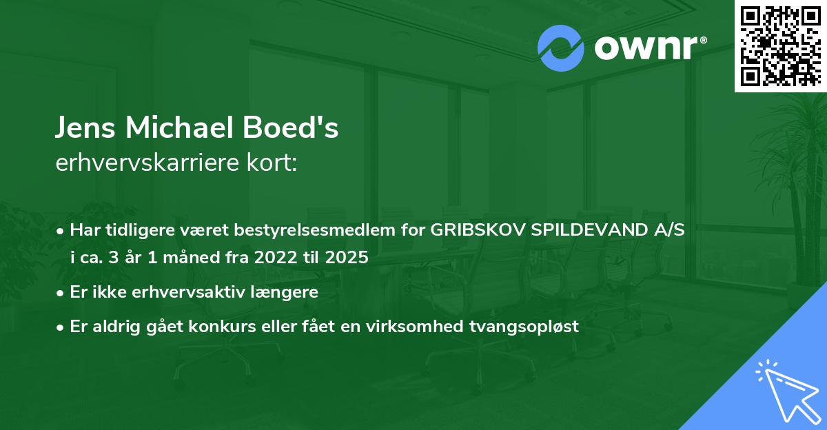 Jens Michael Boed's erhvervskarriere kort