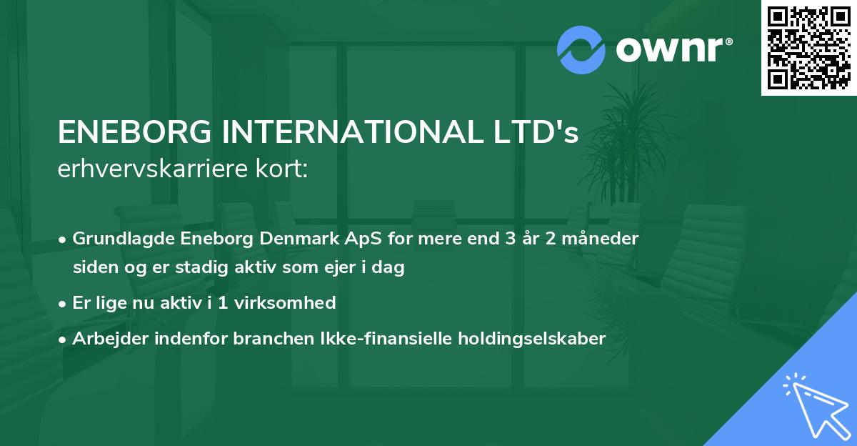 ENEBORG INTERNATIONAL LTD's erhvervskarriere kort