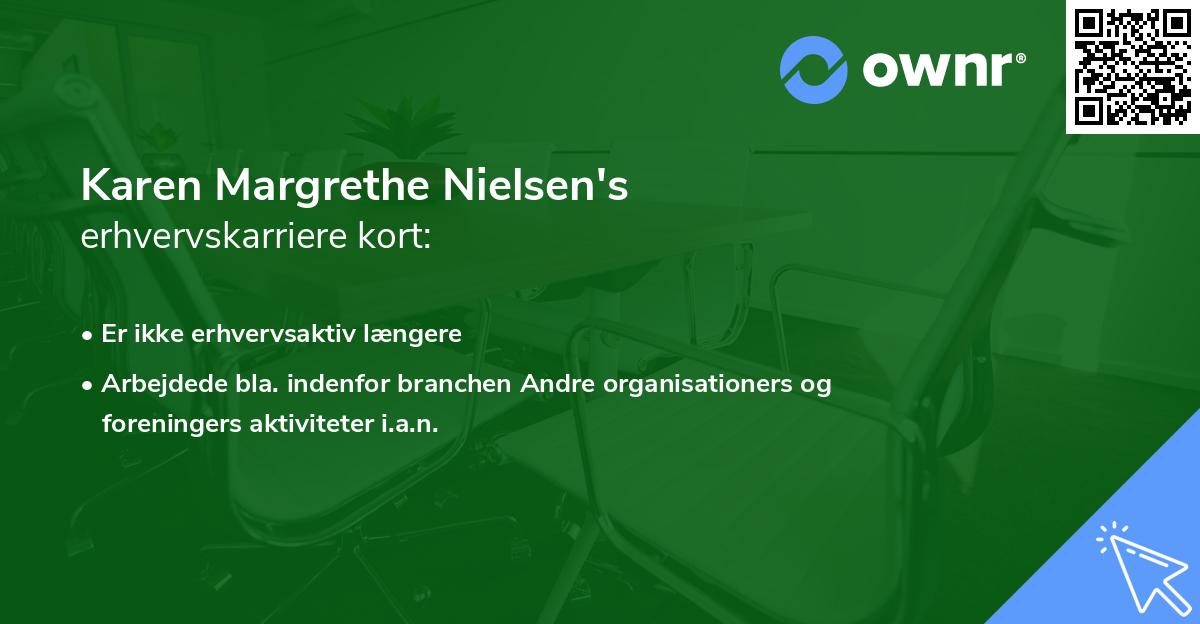 Karen Margrethe Nielsen's erhvervskarriere kort