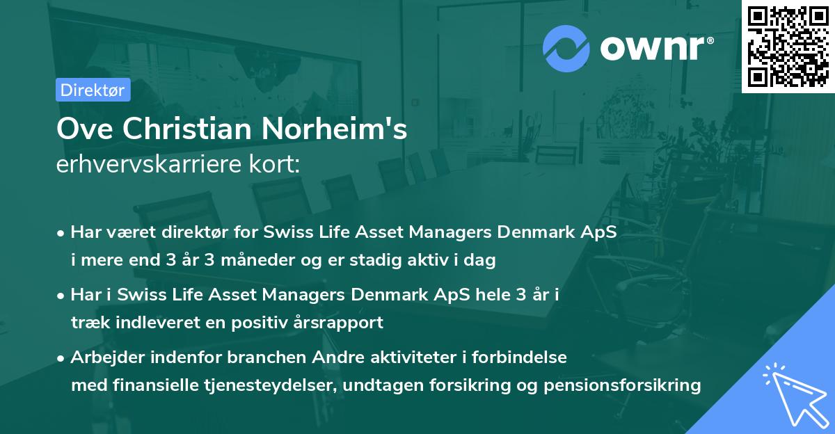 Ove Christian Norheim's erhvervskarriere kort