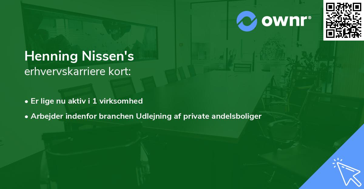 Henning Nissen's erhvervskarriere kort