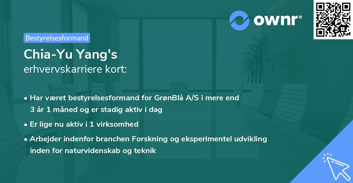 Chia-Yu Yang's erhvervskarriere kort