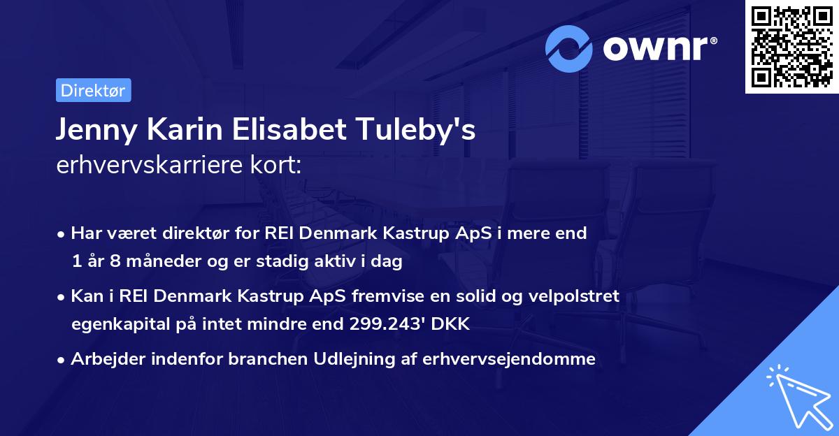 Jenny Karin Elisabet Tuleby's erhvervskarriere kort