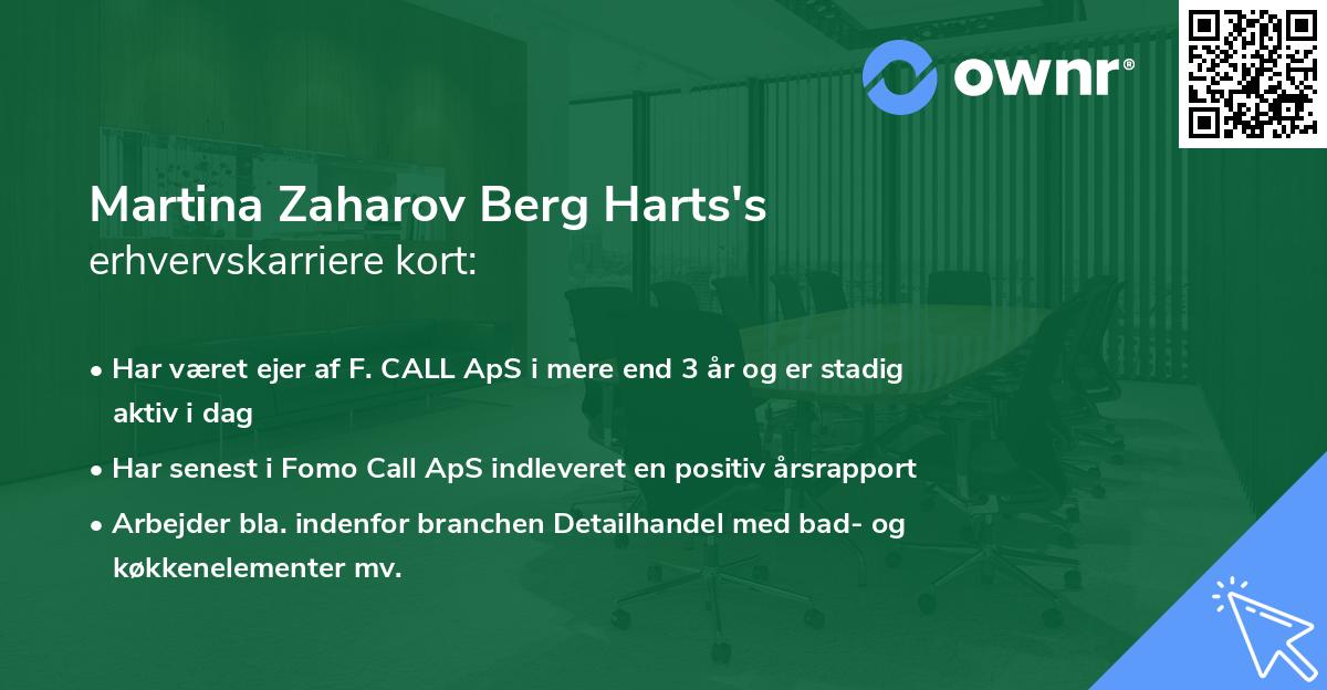 Martina Zaharov Berg Harts's erhvervskarriere kort