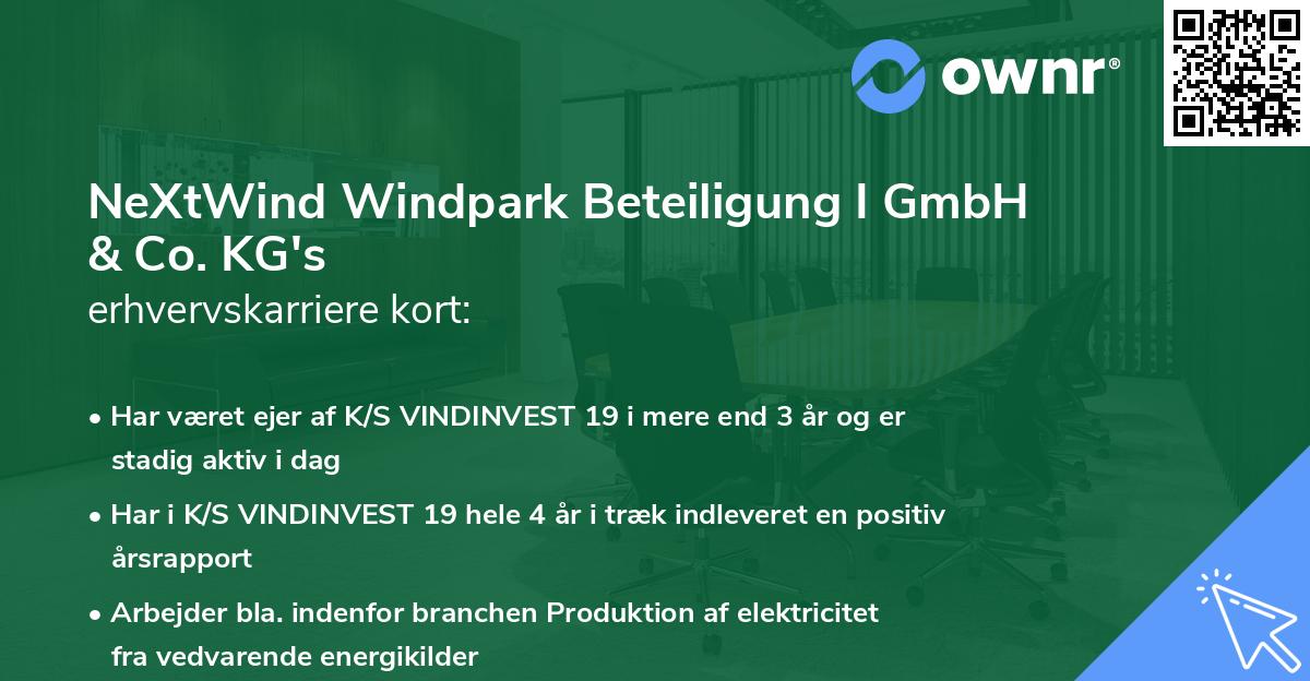 NeXtWind Windpark Beteiligung I GmbH & Co. KG's erhvervskarriere kort