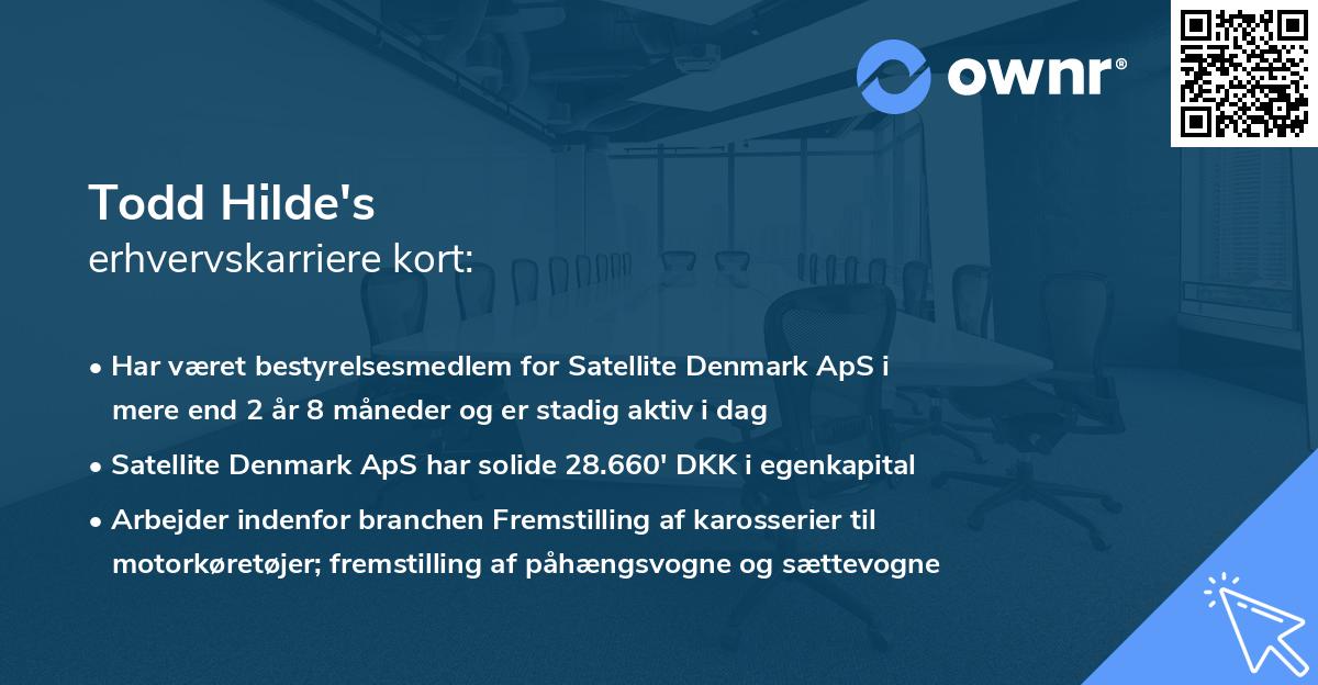 Todd Hilde's erhvervskarriere kort