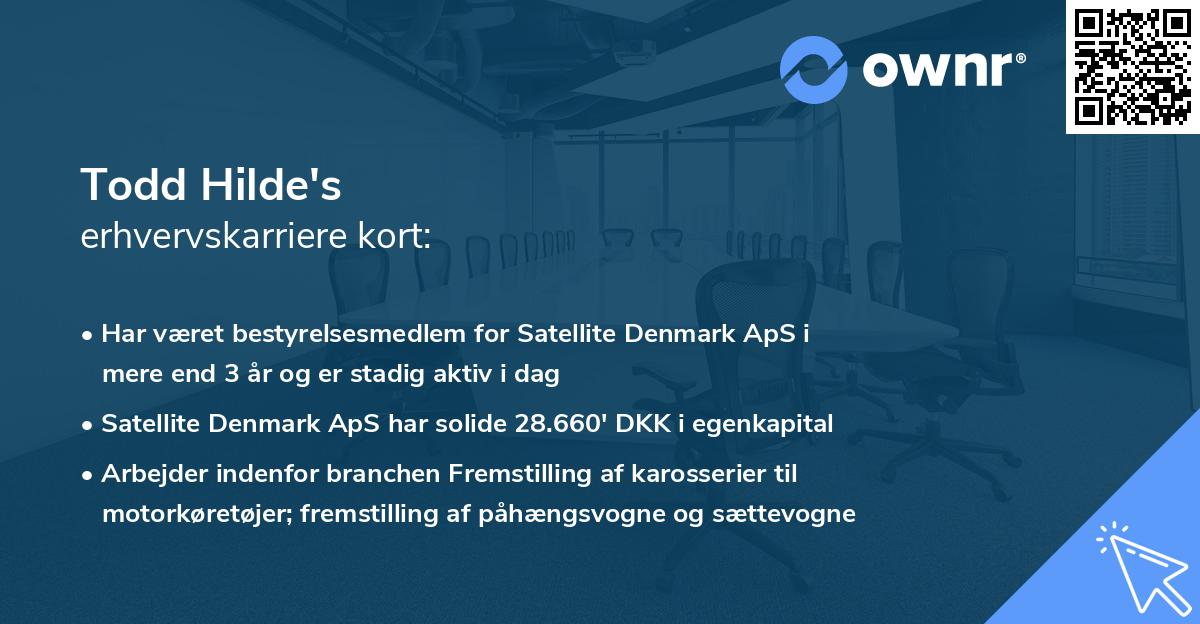 Todd Hilde's erhvervskarriere kort