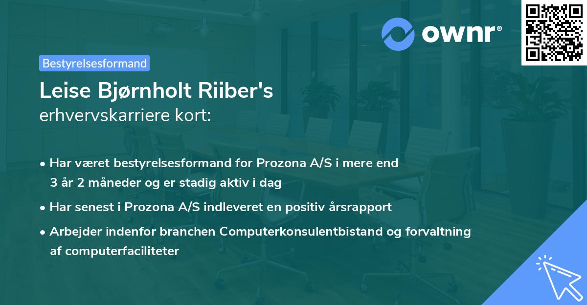 Leise Bjørnholt Riiber's erhvervskarriere kort