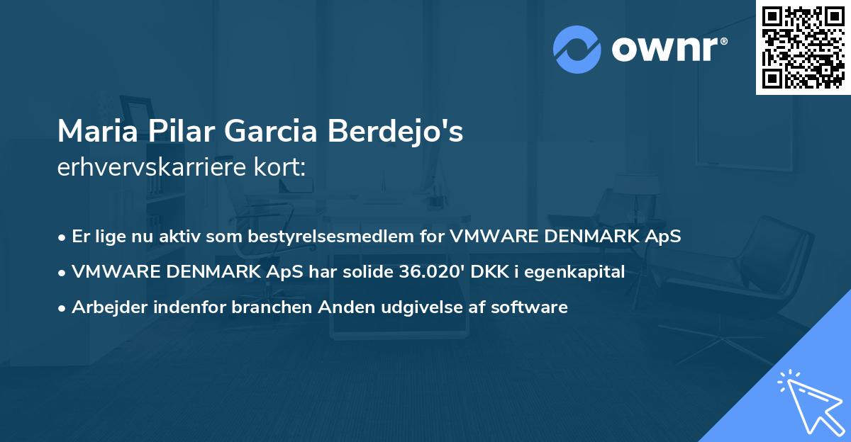 Maria Pilar Garcia Berdejo's erhvervskarriere kort