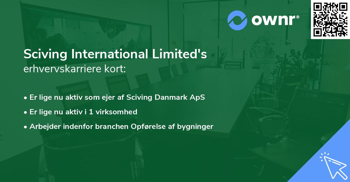 Sciving International Limited's erhvervskarriere kort