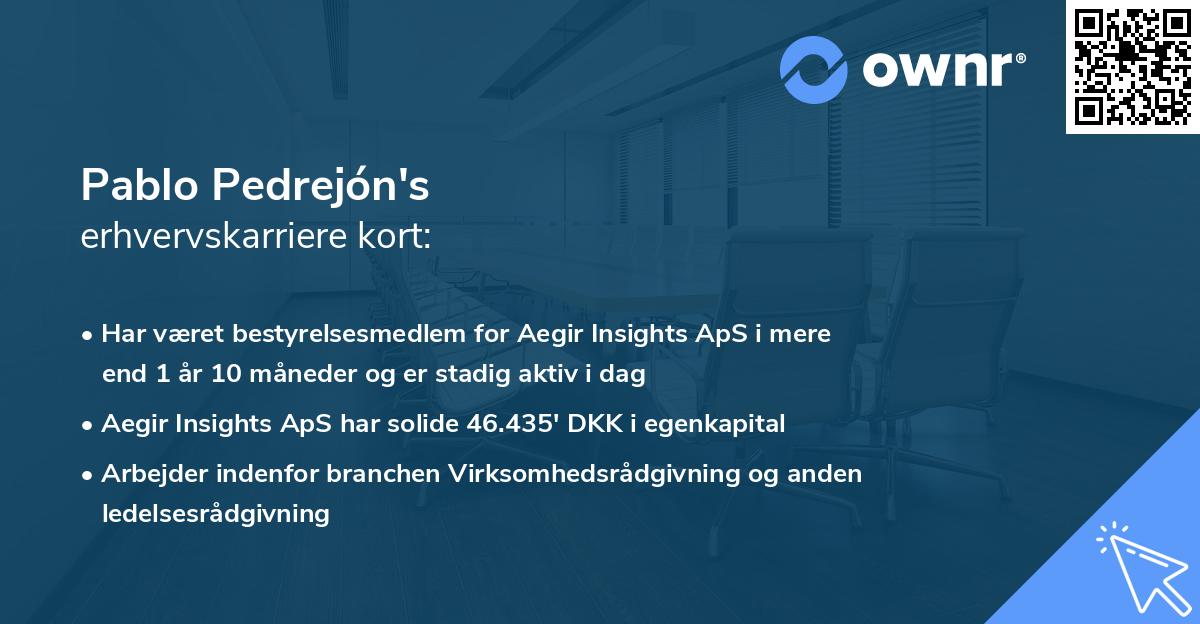 Pablo Pedrejón's erhvervskarriere kort