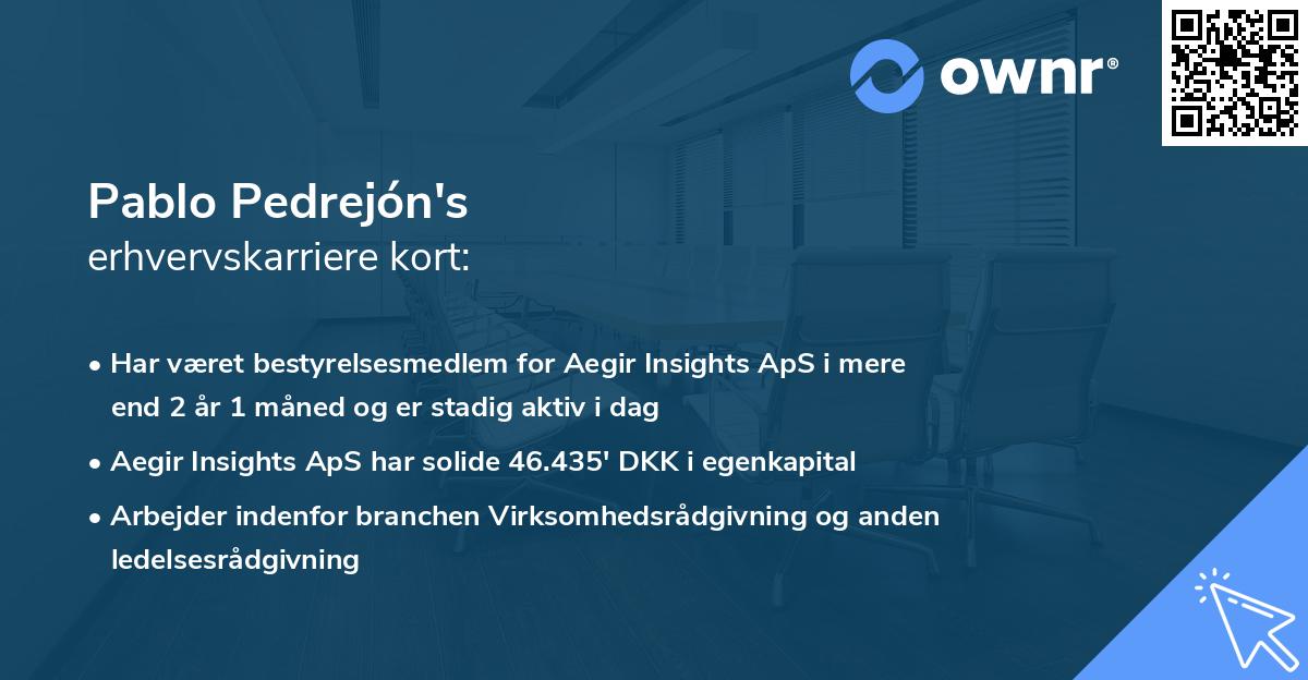 Pablo Pedrejón's erhvervskarriere kort