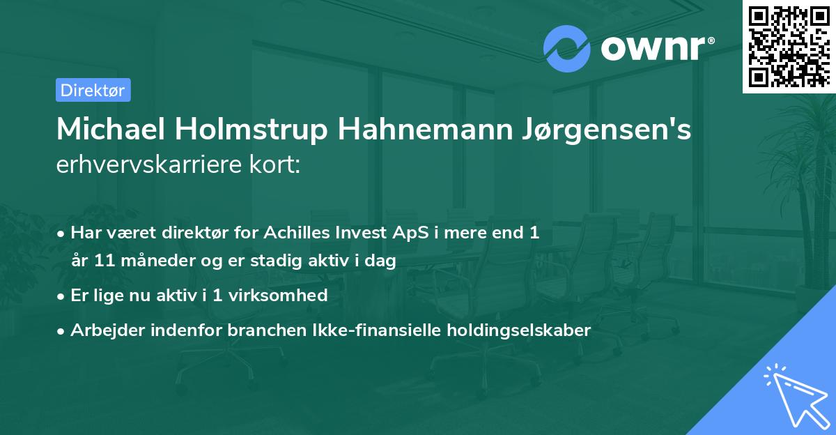 Michael Holmstrup Hahnemann Jørgensen's erhvervskarriere kort