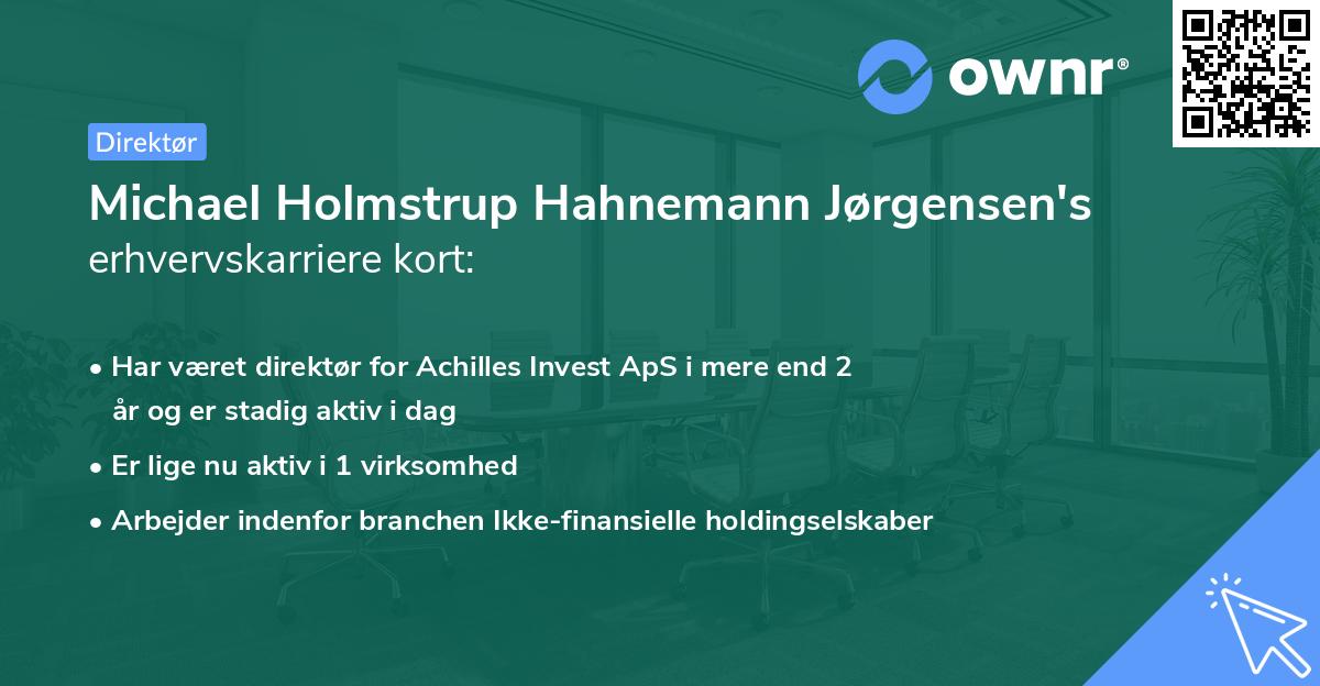 Michael Holmstrup Hahnemann Jørgensen's erhvervskarriere kort