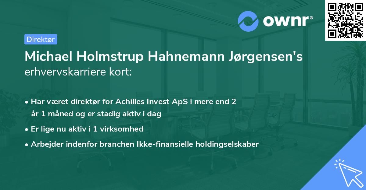 Michael Holmstrup Hahnemann Jørgensen's erhvervskarriere kort