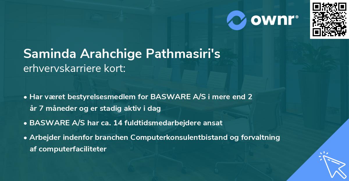 Saminda Arahchige Pathmasiri's erhvervskarriere kort