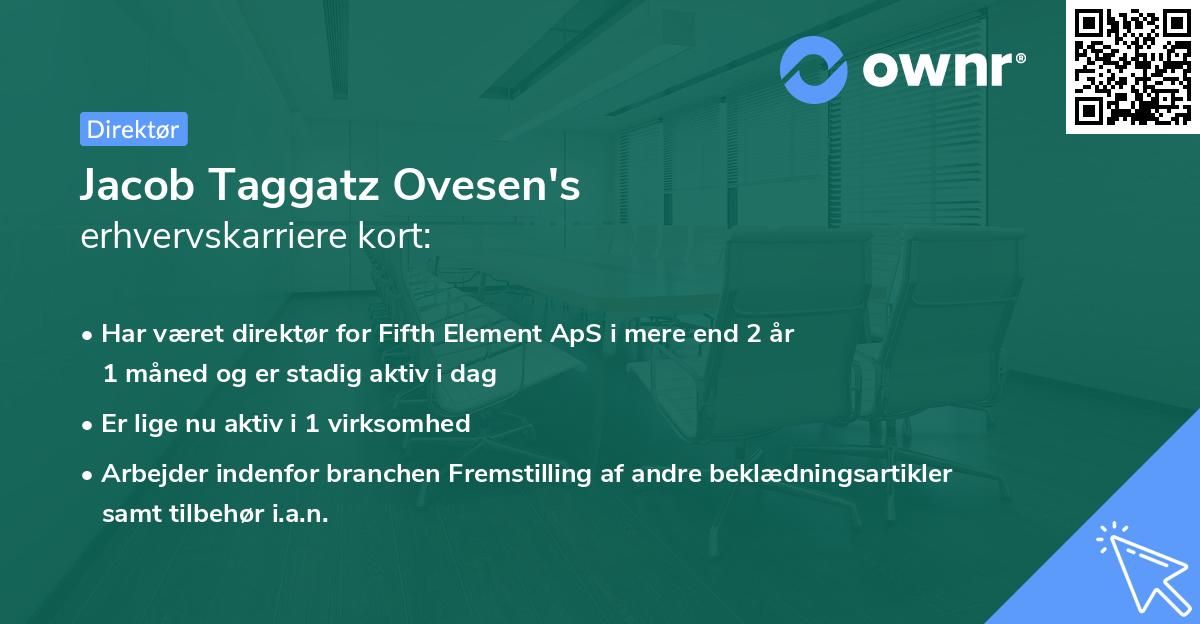 Jacob Taggatz Ovesen's erhvervskarriere kort