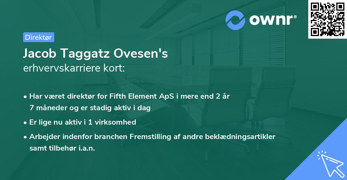 Jacob Taggatz Ovesen's erhvervskarriere kort