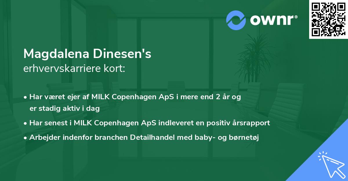 Magdalena Dinesen's erhvervskarriere kort