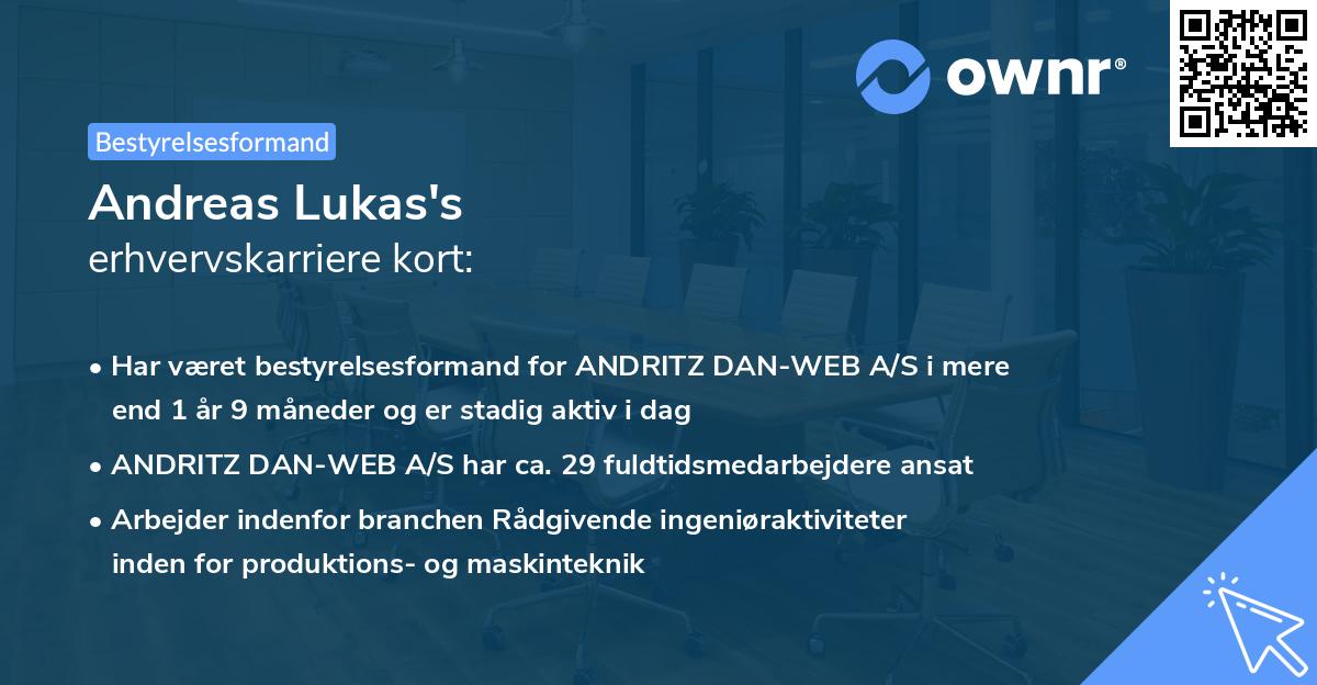 Andreas Lukas's erhvervskarriere kort