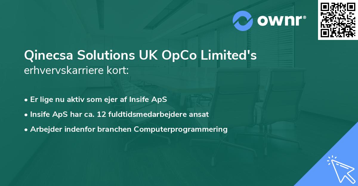 Qinecsa Solutions UK OpCo Limited's erhvervskarriere kort