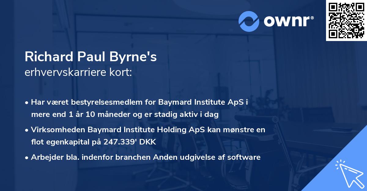 Richard Paul Byrne's erhvervskarriere kort