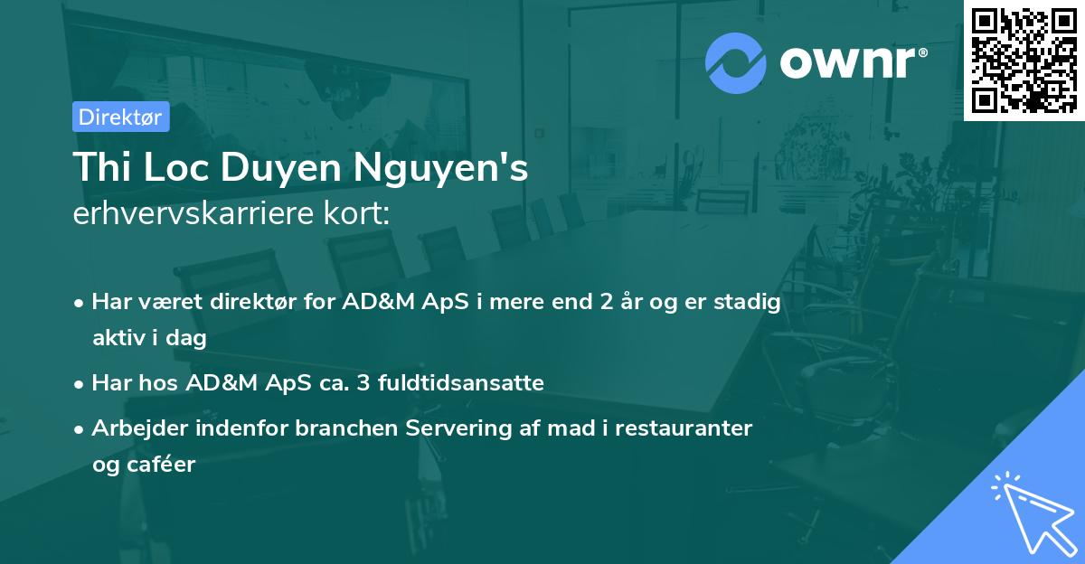Thi Loc Duyen Nguyen's erhvervskarriere kort