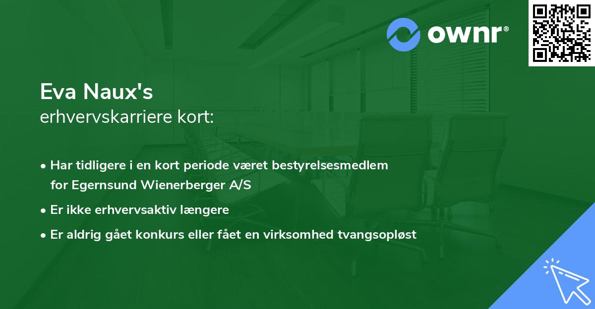 Eva Naux's erhvervskarriere kort