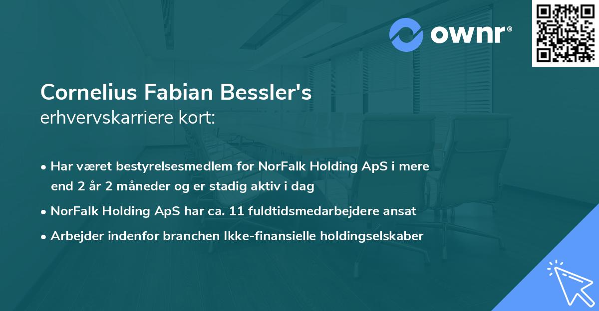 Cornelius Fabian Bessler's erhvervskarriere kort