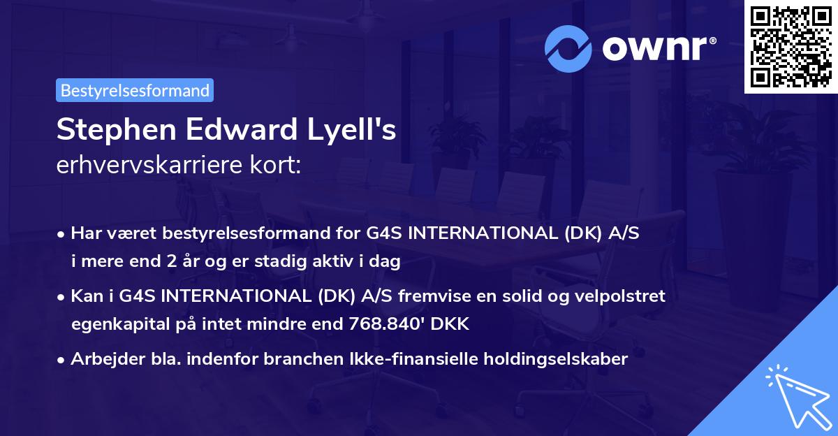 Stephen Edward Lyell's erhvervskarriere kort