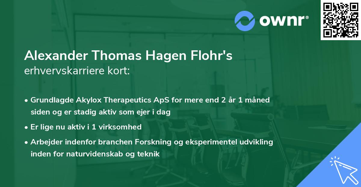 Alexander Thomas Hagen Flohr's erhvervskarriere kort