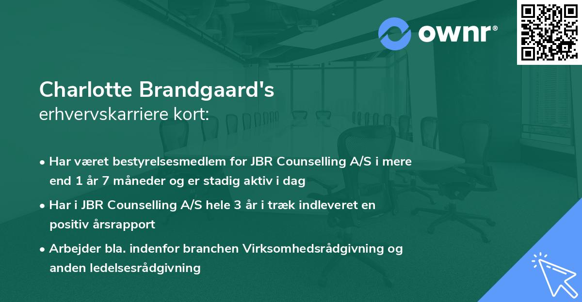 Charlotte Brandgaard's erhvervskarriere kort